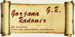 Gorjana Radomir vizit kartica